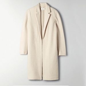 Aritzia Wilfred Treviso Wool Cardigan Jacket Coat Heather Bone Size XS